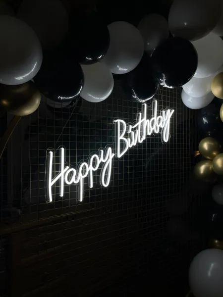 Neon Glam Birthday Balloon Wall