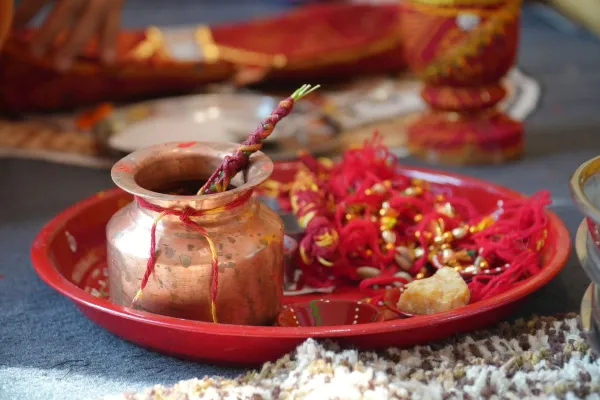 Copper Kalash Puja Thali Set