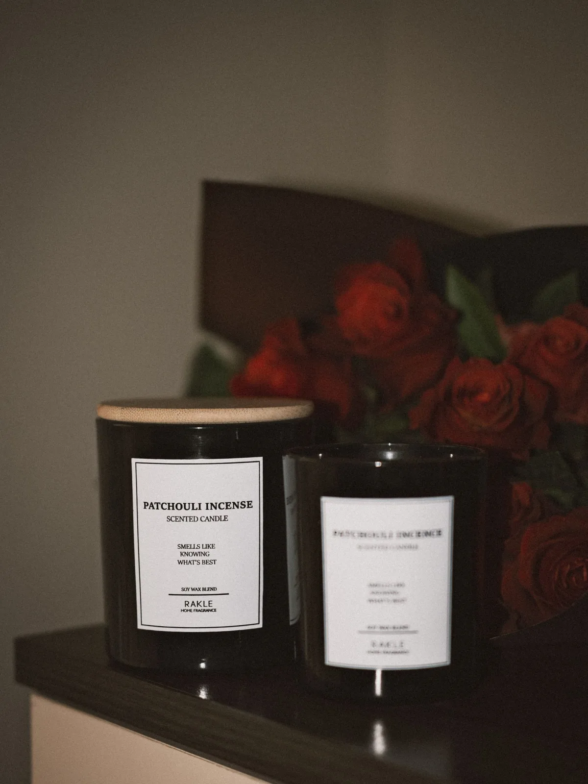 Rose Noir Scented Candle Pair
